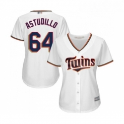 Womens Minnesota Twins 64 Willians Astudillo Replica White Home Cool Base Baseball Jersey 