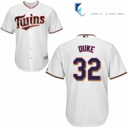 Youth Majestic Minnesota Twins 32 Zach Duke Authentic White Home Cool Base MLB Jersey 