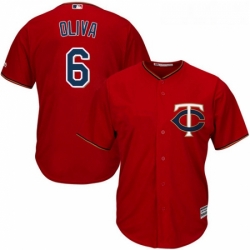 Youth Majestic Minnesota Twins 6 Tony Oliva Authentic Scarlet Alternate Cool Base MLB Jersey