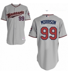 Youth Majestic Minnesota Twins 99 Logan Morrison Replica Grey Road Cool Base MLB Jersey 