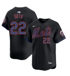 Men New York Mets Juan Soto #22 Black Flex Base Stitched MLB Jersey