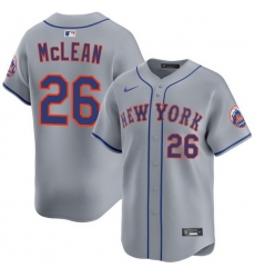 Men New York Mets Nike Nolan McLean #26 Gray Home Stitched Player Jersey Men New York Mets Nike Nolan McLean #26 Gray Home Stitched Player Jersey