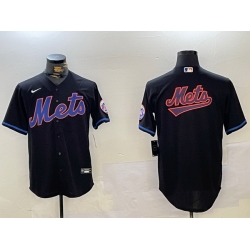 Men New York Mets Team Big Logo Graphite 2024 City Connect Limited Stitched Baseball Jersey 6