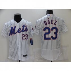 Men Nike New York Mets 23 Keon Broxton White Authentic Baseball Jersey