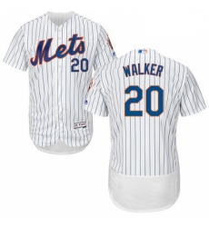 Mens Majestic New York Mets 20 Neil Walker White Home Flex Base Authentic Collection MLB Jersey