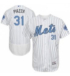 Mens Majestic New York Mets 31 Mike Piazza Authentic White 2016 Fathers Day Fashion Flex Base MLB Jersey