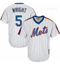 Mens Majestic New York Mets 5 David Wright Replica White Cooperstown MLB Jersey