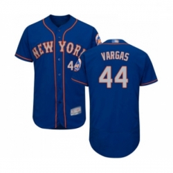 Mens New York Mets 44 Jason Vargas Royal Gray Alternate Flex Base Authentic Collection Baseball Jersey