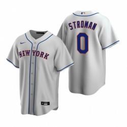 Mens Nike New York Mets 0 Marcus Stroman Gray Road Stitched Baseball Jersey