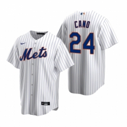 Mens Nike New York Mets 24 Robinson Cano White 2020 Home Stitched Baseball Jersey