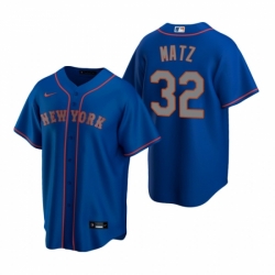 Mens Nike New York Mets 32 Steven Matz Royal Alternate Road Stitched Baseball Jerse