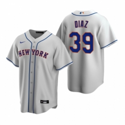 Mens Nike New York Mets 39 Edwin Diaz Gray Road Stitched Baseball Jersey