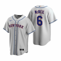 Mens Nike New York Mets 6 Jeff McNeil Gray Road Stitched Baseball Jersey