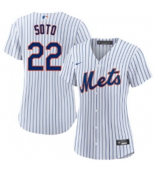 Women New York Mets Juan Soto #22 White Cool Base Stitched MLB Jersey