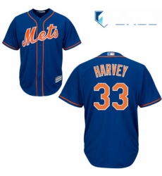 Womens Majestic New York Mets 33 Matt Harvey Authentic Blue MLB Jersey