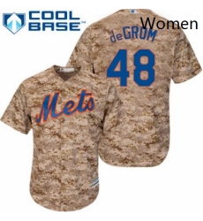 Womens Majestic New York Mets 48 Jacob deGrom Authentic Camo MLB Jersey