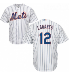 Youth Majestic New York Mets 12 Juan Lagares Authentic White Home Cool Base MLB Jersey