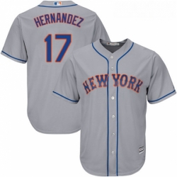 Youth Majestic New York Mets 17 Keith Hernandez Authentic Grey Road Cool Base MLB Jersey