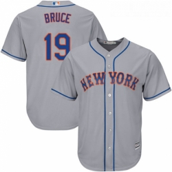 Youth Majestic New York Mets 19 Jay Bruce Authentic Grey Road Cool Base MLB Jersey 