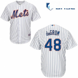 Youth Majestic New York Mets 48 Jacob DeGrom Authentic White Home Cool Base MLB Jersey