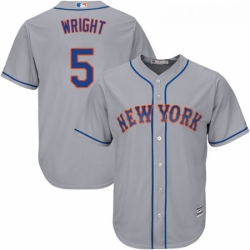 Youth Majestic New York Mets 5 David Wright Authentic Grey Road Cool Base MLB Jersey