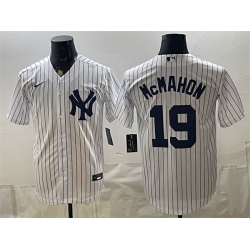 Men New York Yankees  19 Ryan McMahon White Home Cool Base Stitched Baseball Jersey