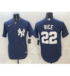Men New York Yankees  22 Ben Rice Navy Stitched Baseball Jersey