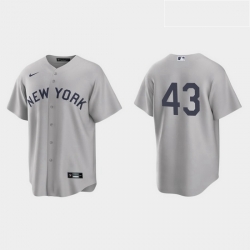 Men New York Yankees 43 Jonathan Loaisiga Men Nike Gray 2021 Field of Dreams Game MLB Jersey