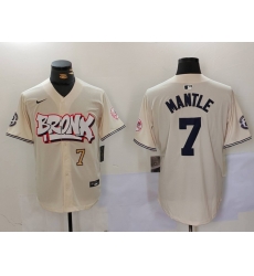 Men New York Yankees 7 Mickey Mantle The Bronx Graffiti V2 Vapor Limited Stitched Baseball Jersey 3