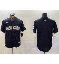 Men New York Yankees Blank Black With Patch Limited Stitched Baseball Jersey