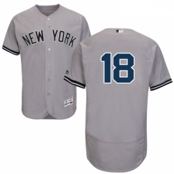 Mens Majestic New York Yankees 18 Didi Gregorius Grey Road Flex Base Authentic Collection MLB Jersey