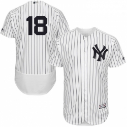 Mens Majestic New York Yankees 18 Johnny Damon White Home Flex Base Authentic Collection MLB Jersey