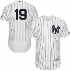 Mens Majestic New York Yankees 19 Masahiro Tanaka White Home Flex Base Authentic Collection MLB Jersey