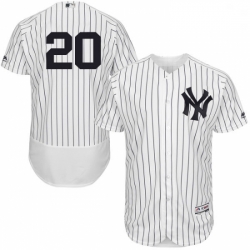 Mens Majestic New York Yankees 20 Jorge Posada White Home Flex Base Authentic Collection MLB Jersey