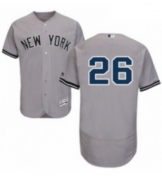 Mens Majestic New York Yankees 26 Tyler Austin Grey Road Flex Base Authentic Collection MLB Jersey