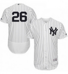 Mens Majestic New York Yankees 26 Tyler Austin White Home Flex Base Authentic Collection MLB Jersey