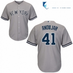 Mens Majestic New York Yankees 41 Miguel Andujar Replica Grey Road MLB Jersey 