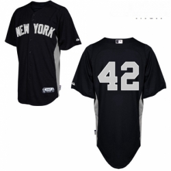 Mens Majestic New York Yankees 42 Mariano Rivera Authentic Black 2011 Road Cool Base BP MLB Jersey