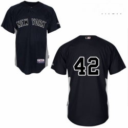 Mens Majestic New York Yankees 42 Mariano Rivera Authentic Black MLB Jersey