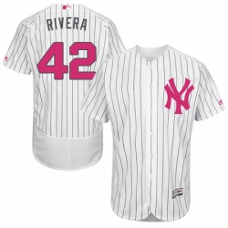 Mens Majestic New York Yankees 42 Mariano Rivera Authentic White 2016 Mothers Day Fashion Flex Base Jersey 