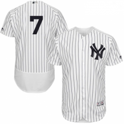 Mens Majestic New York Yankees 7 Mickey Mantle White Home Flex Base Authentic Collection MLB Jersey