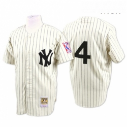 Mens Mitchell and Ness New York Yankees 4 Lou Gehrig Replica White Throwback MLB Jersey