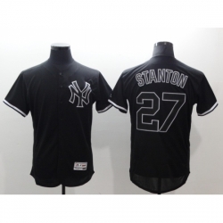 Men's New York Yankees #27 Giancarlo Stanton Authentic Black Fashion Baseball Jersey