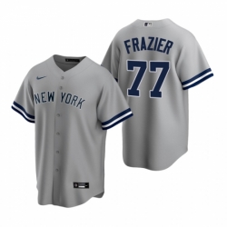 Mens Nike New York Yankees 77 Clint Frazier Gray Road Stitched Baseball Jersey