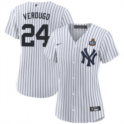 Women New York Yankees 24 Alex Verdugo White 2024 World Series Cool Base Stitched Baseball Jersey