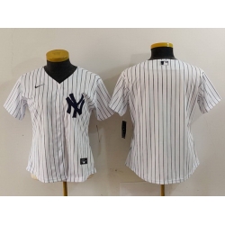 Women New York Yankees White Team Big Logo Cool Base Stitched Jersey 17