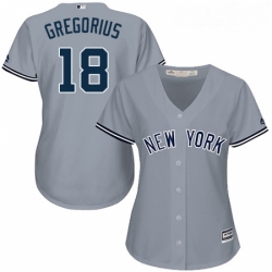 Womens Majestic New York Yankees 18 Didi Gregorius Authentic Grey Road MLB Jersey