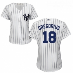 Womens Majestic New York Yankees 18 Didi Gregorius Replica White Home MLB Jersey