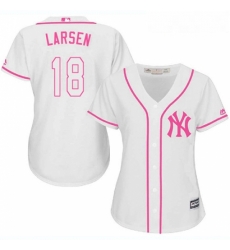 Womens Majestic New York Yankees 18 Don Larsen Replica White Fashion Cool Base MLB Jersey