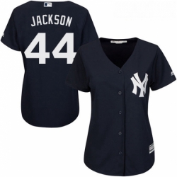 Womens Majestic New York Yankees 44 Reggie Jackson Authentic Navy Blue Alternate MLB Jersey